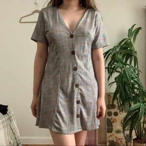 Grey plaid t-shirt dress